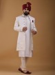 Designer Jacket Style Cream Color Sherwani